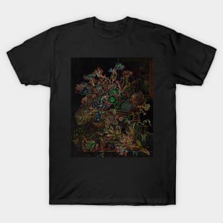 Black Panther Art - Flower Bouquet with Glowing Edges 19 T-Shirt